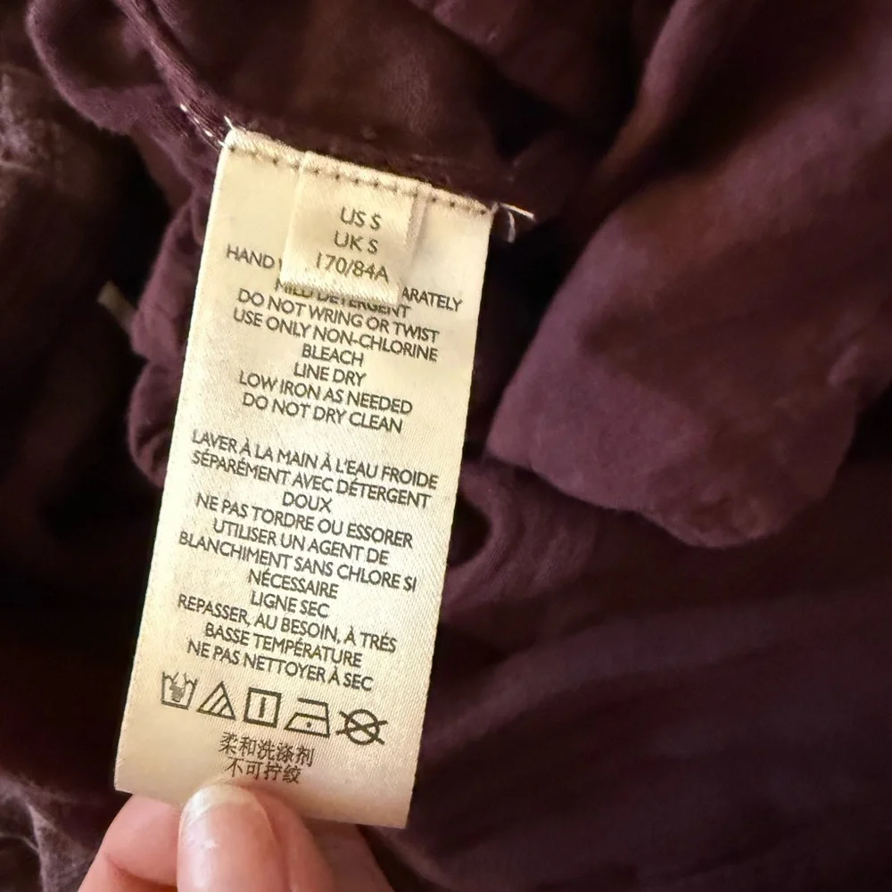 Free People Textured Button-Front Purple Jumpsuit in Plum Stone Washed Boho